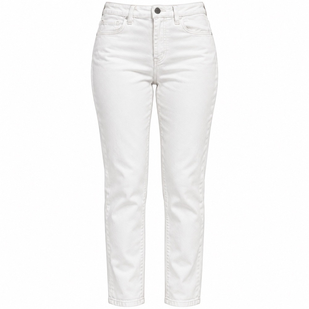 Hollister Women's Curvy Ultra High Rise Mom Jeans 6S W28 White Stretch Denim